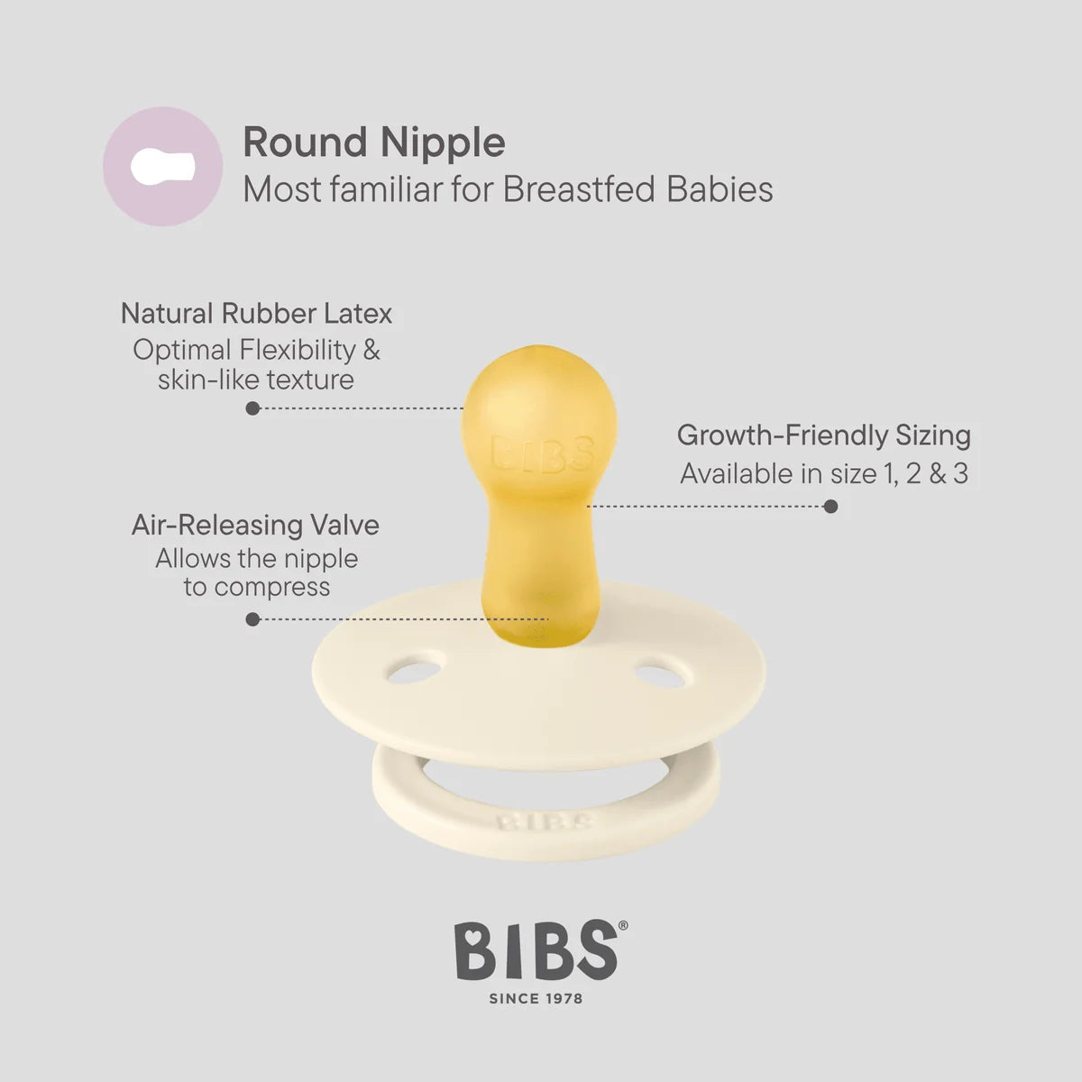bibs round colour glow pacifiers in baby pink and tango