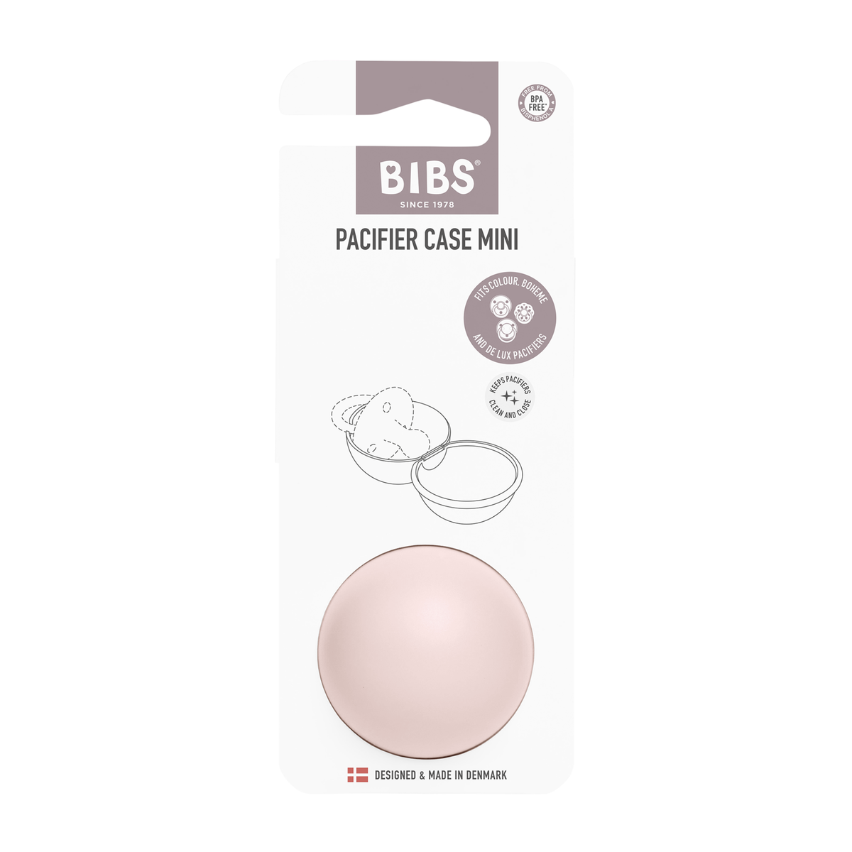 BIBS Pacifier Case Mini Petal open