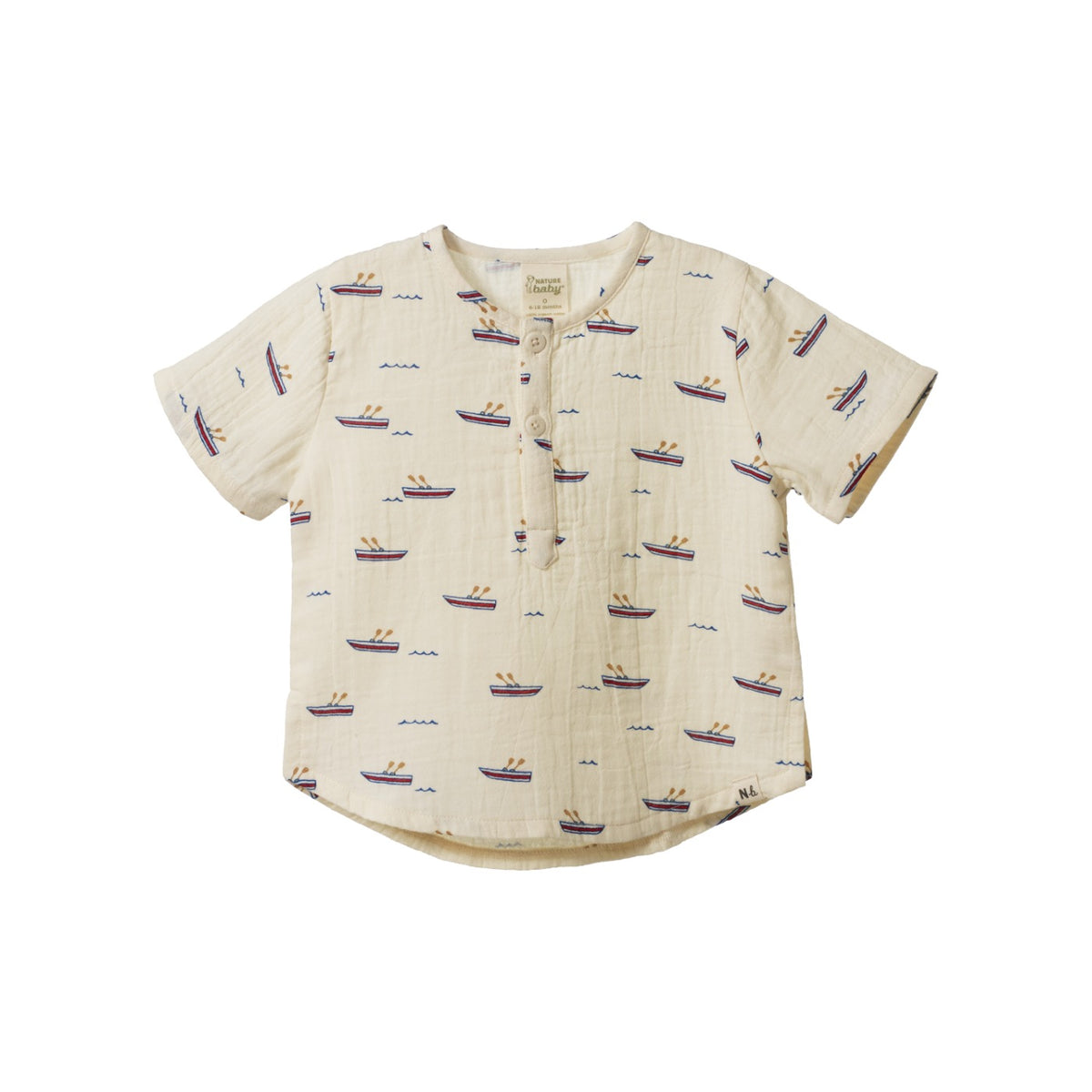 Caravan Shirt Muslin in Row Boats Print