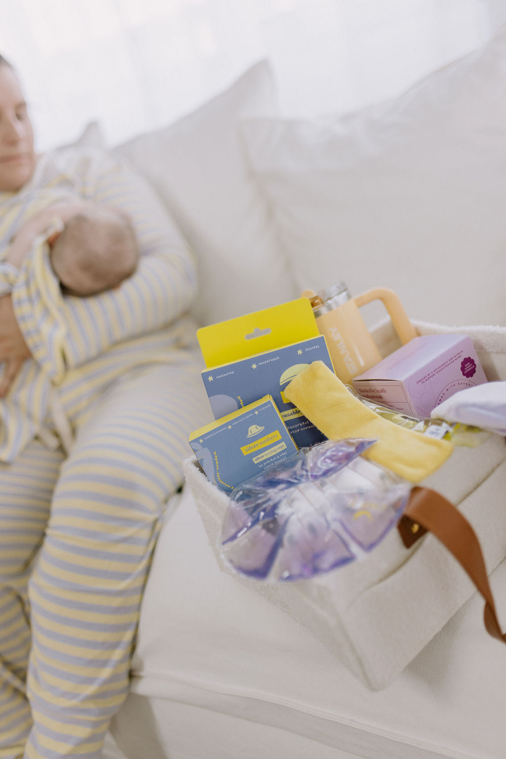 Carry reusable ice and heat packs for postpartum recovery