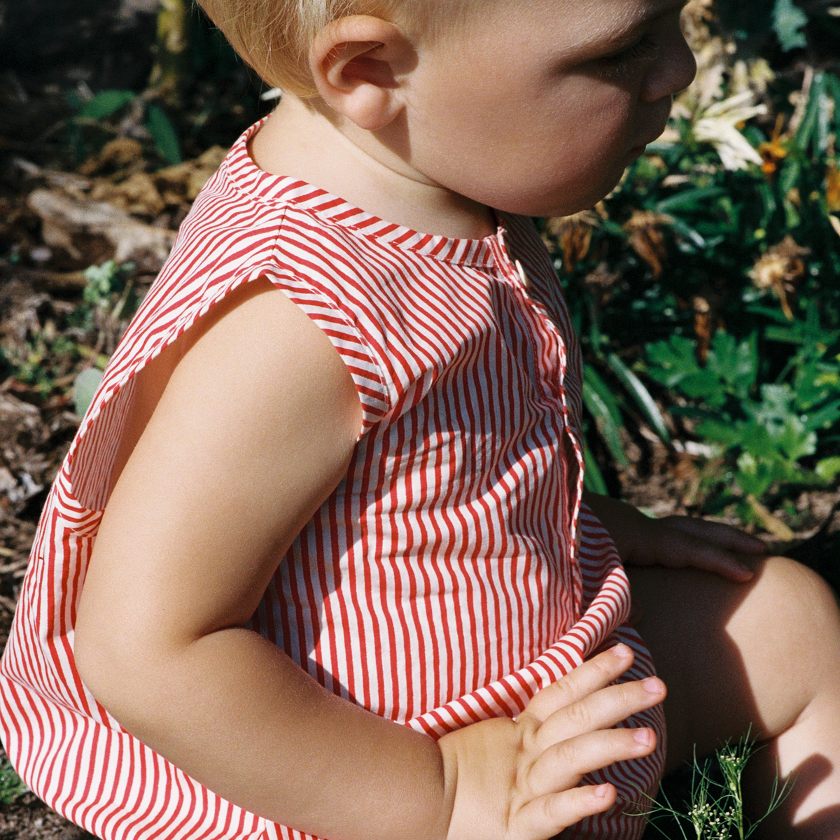 Cedar Suit in Meri Stripe, detail