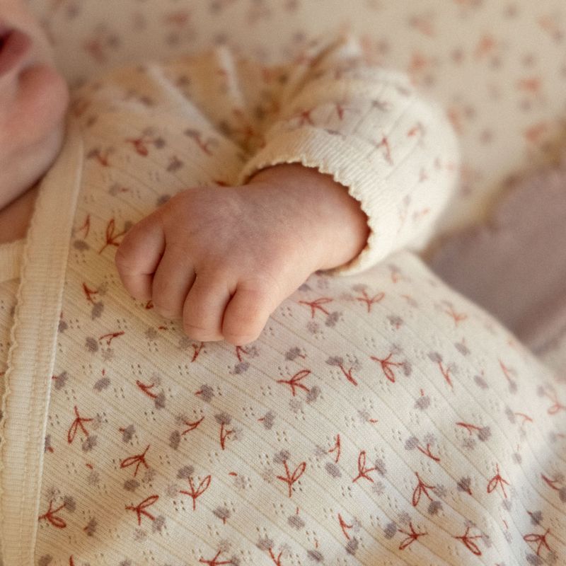 nature baby pointelle dandelion kimono stretch and grow