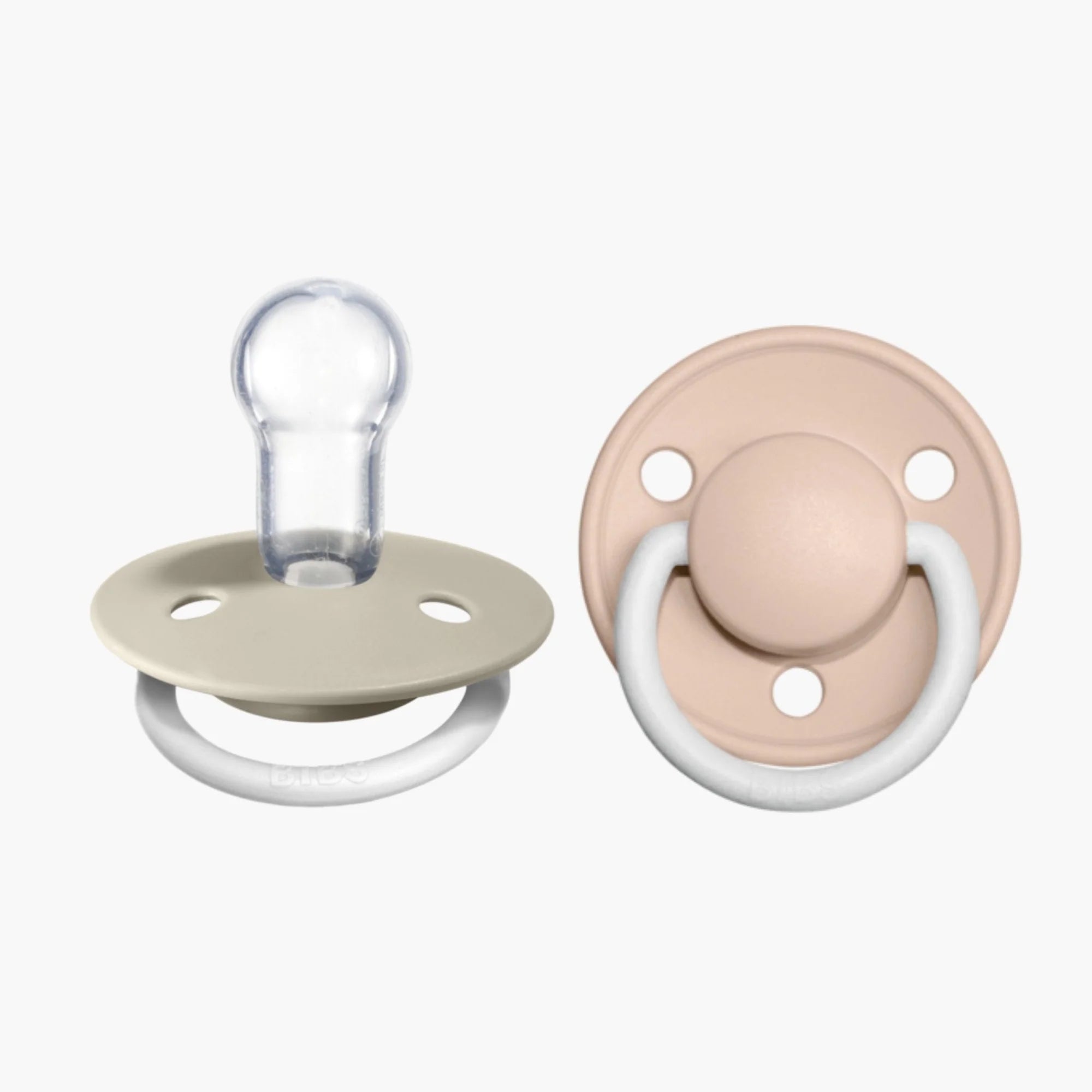 bibs de lux glow pacifiers in blush/ vanilla