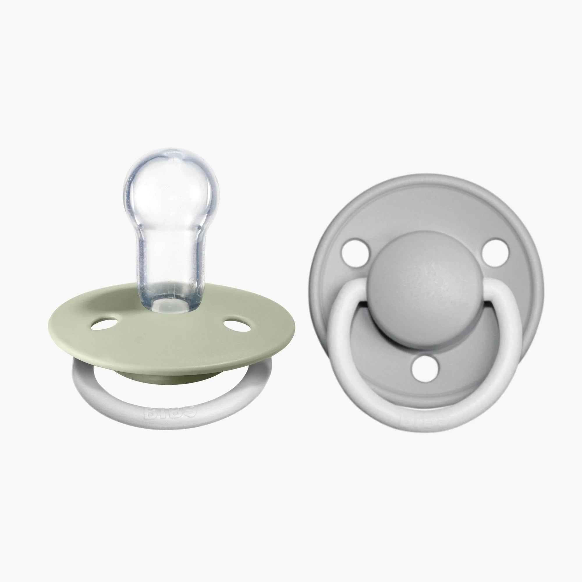 bibs de lux glow pacifiers in sage/ cloud