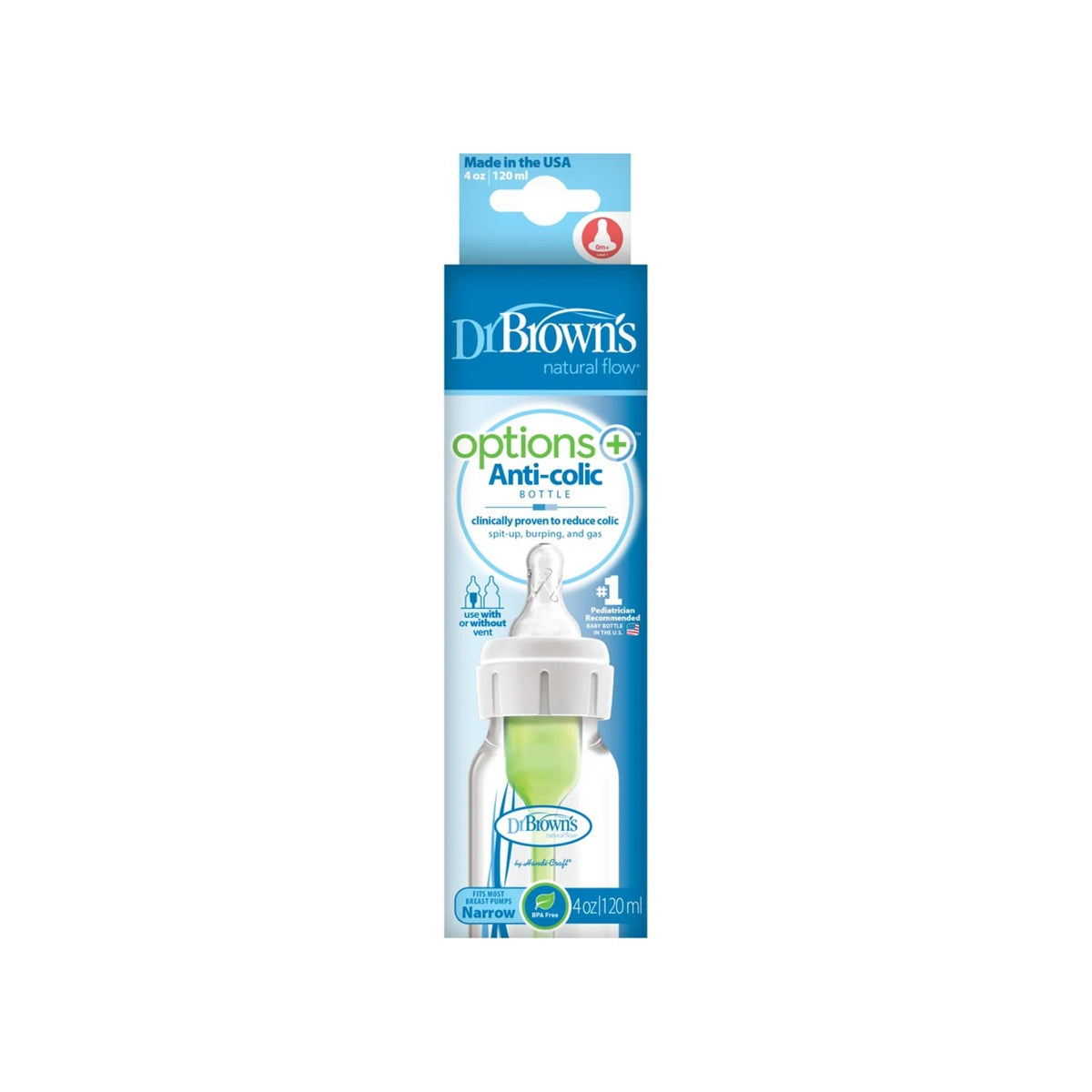 Dr Brown's Options+ Narrow Bottle 120ml packaging