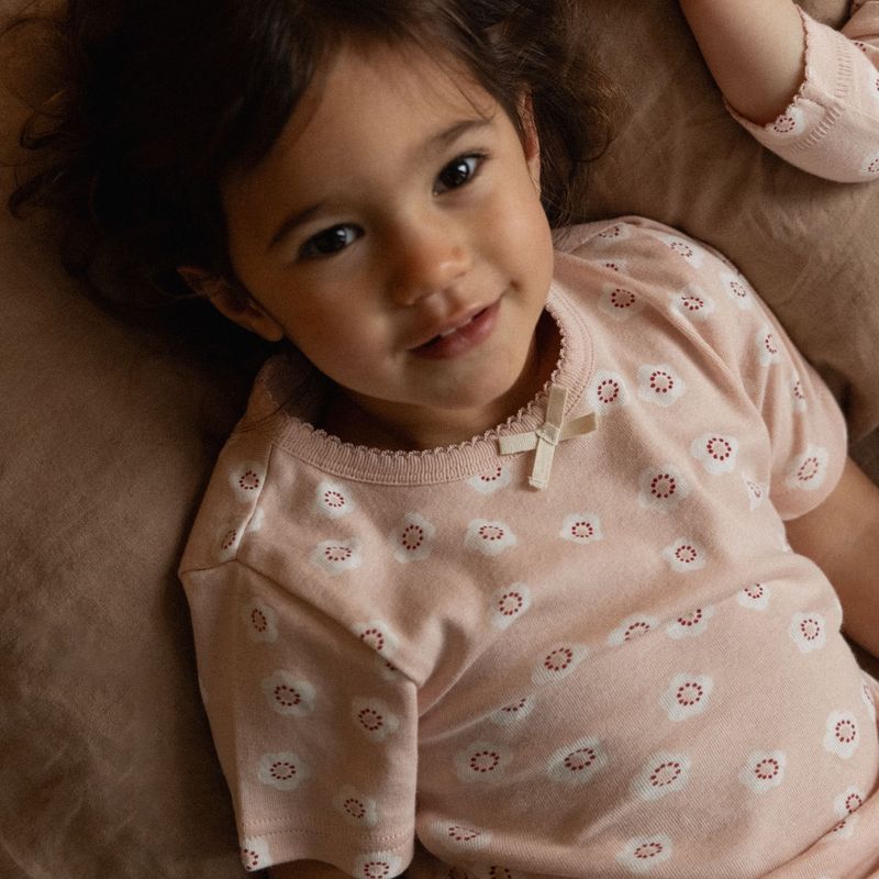 nature baby flora stamp shortie pj set