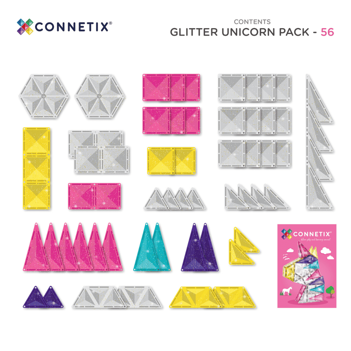 Connetix Glitter Unicorn Pack