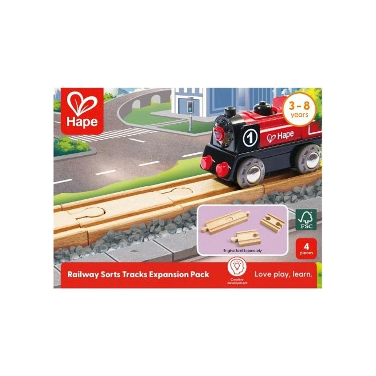 Hape Railway Sorts Track Expansion Pack box