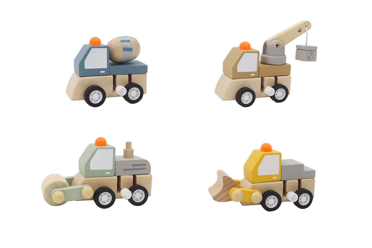 ToysLink Wooden Wind-up Construction Truck