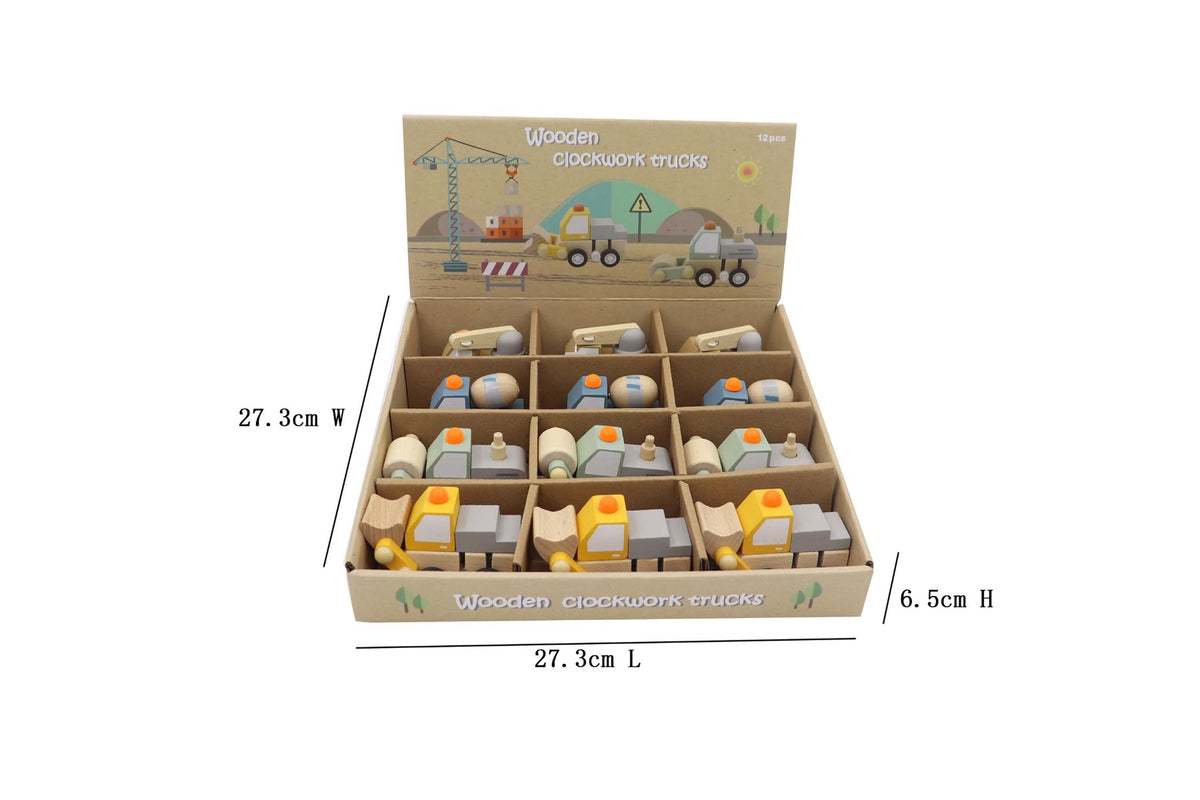 ToysLink Wooden Wind-up Construction Truck