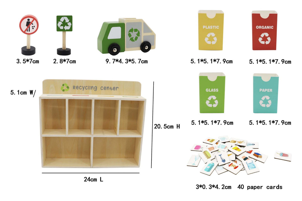 ToysLink Wooden Recycling Centre Play Set