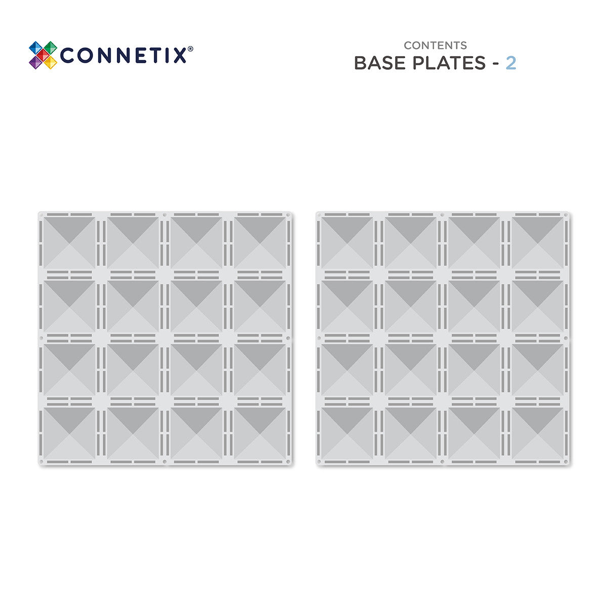 Connetix Clear Base Plate Pack contents - 2 base plates