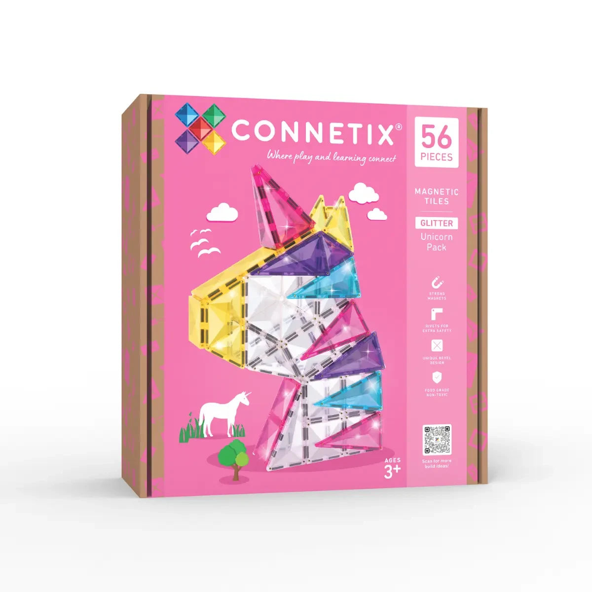 Connetix | Glitter Unicorn 56 Piece Pack