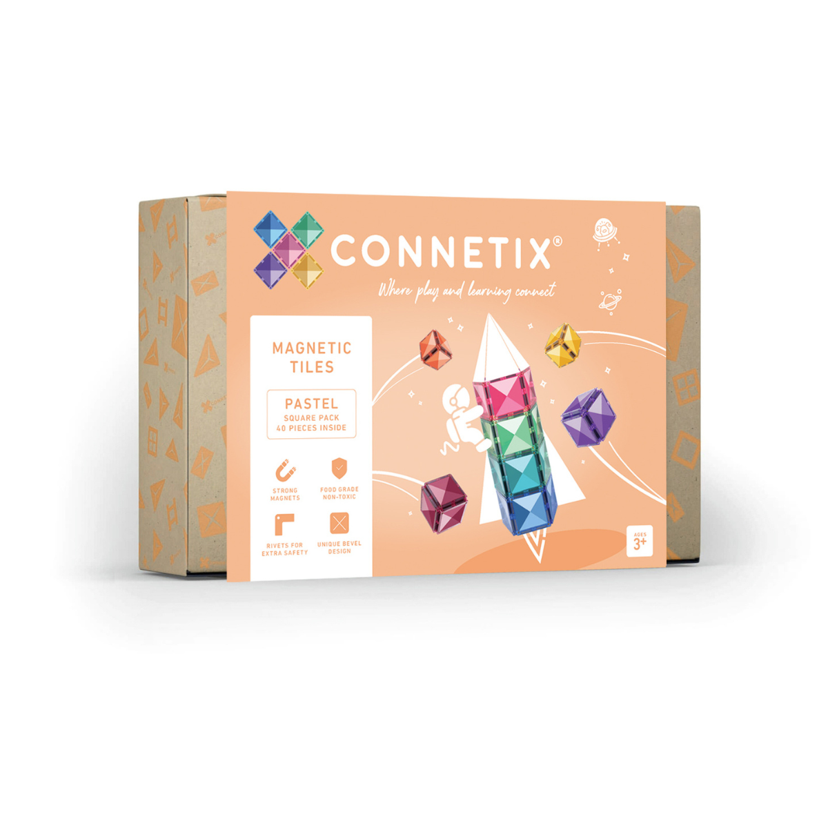 Connetix | Pastel 40 Piece Square Pack