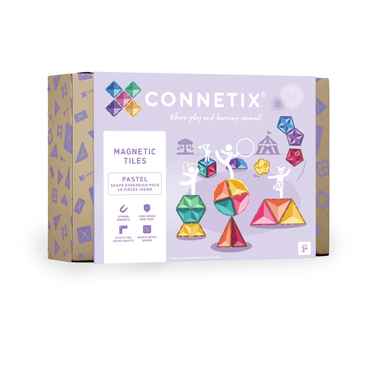Connetix | Pastel 48 Piece Shape Expansion Pack