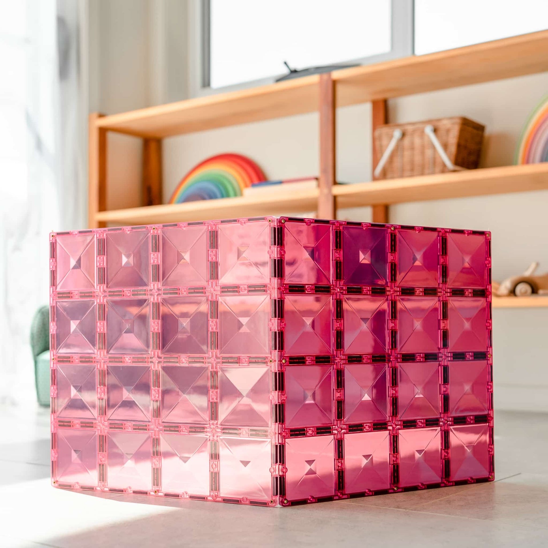 Connetix Pastel Pink + Berry Base Plate 2 pc