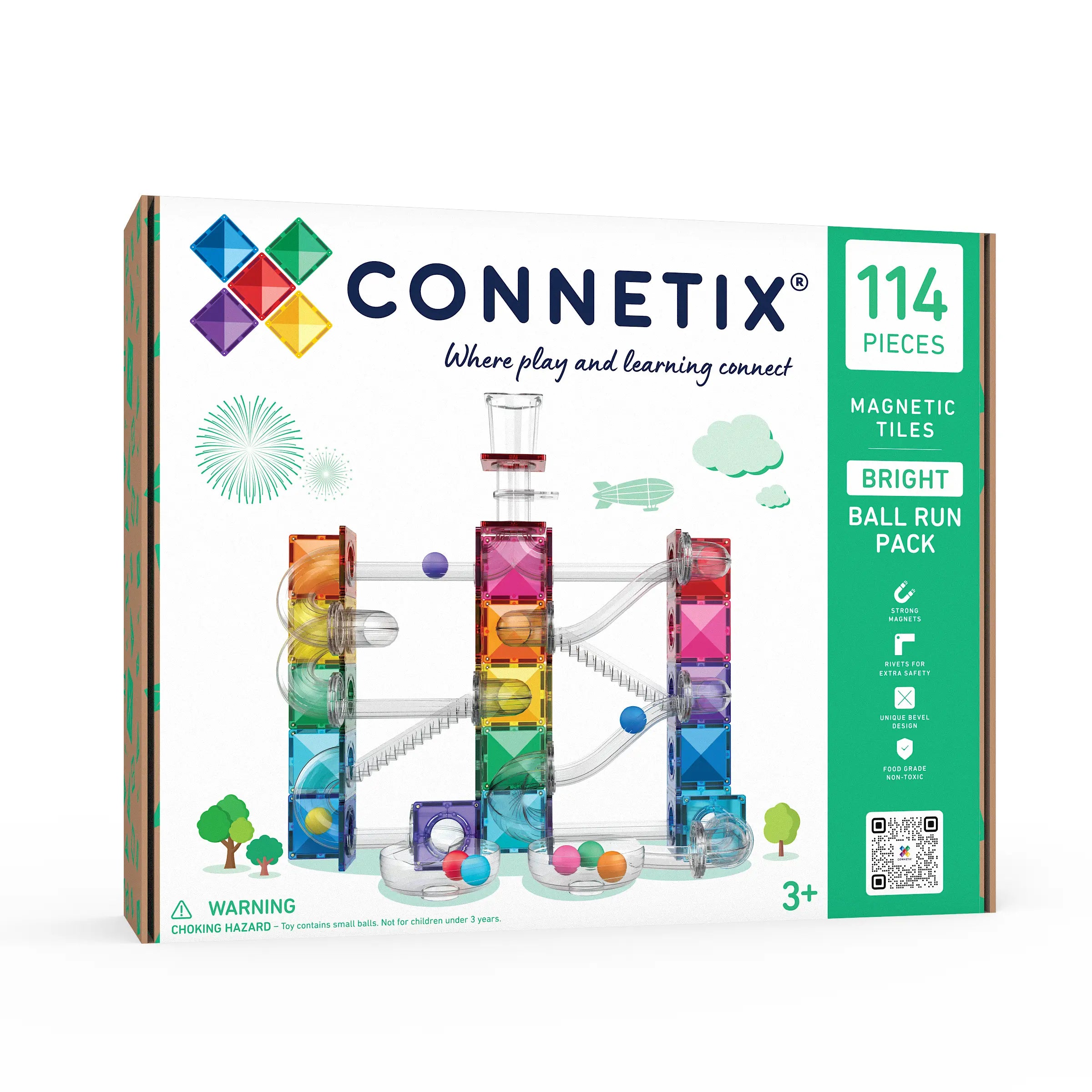 Connetix Bright Ball Run 114 Piece Pack