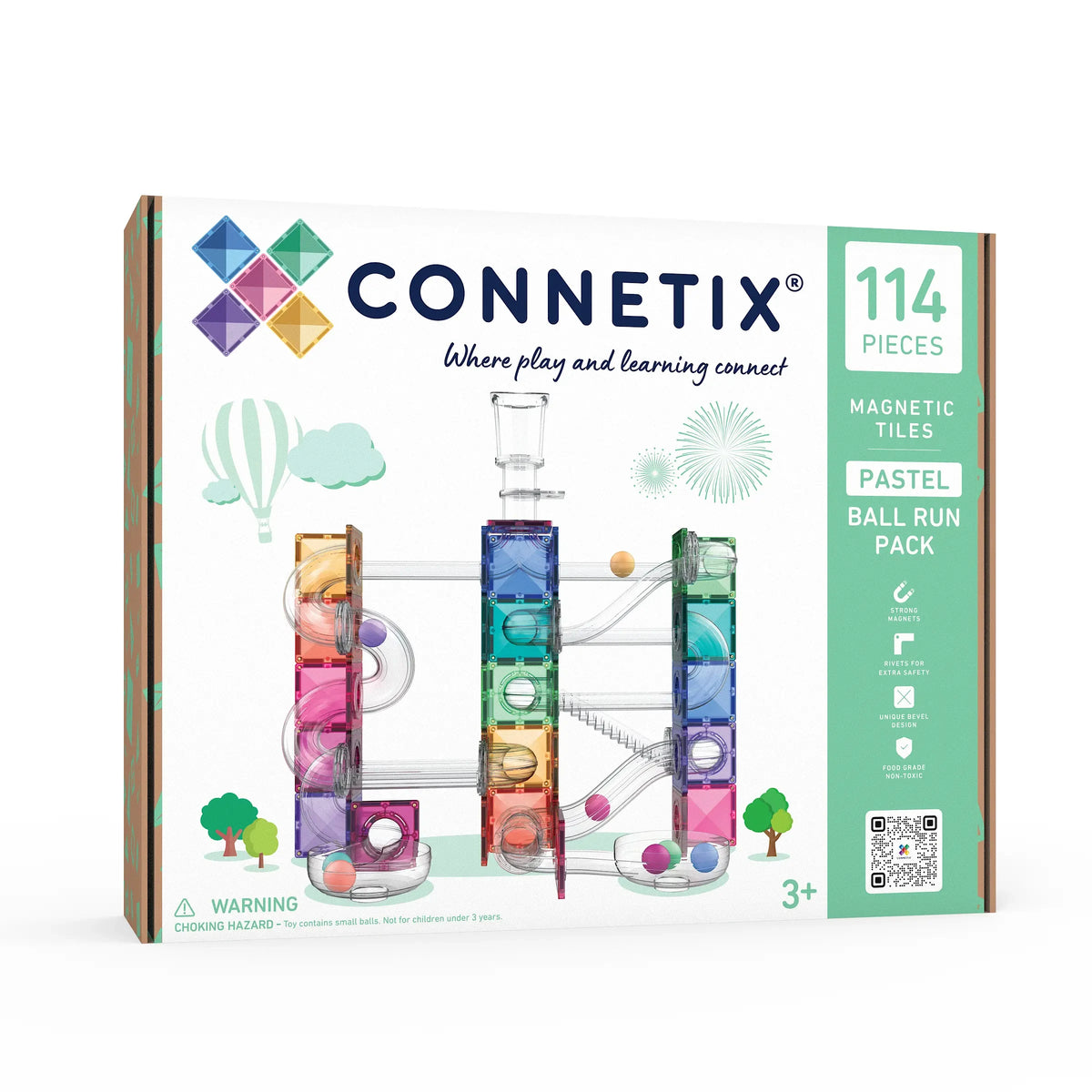Connetix | Pastel 114 Piece Ball Run