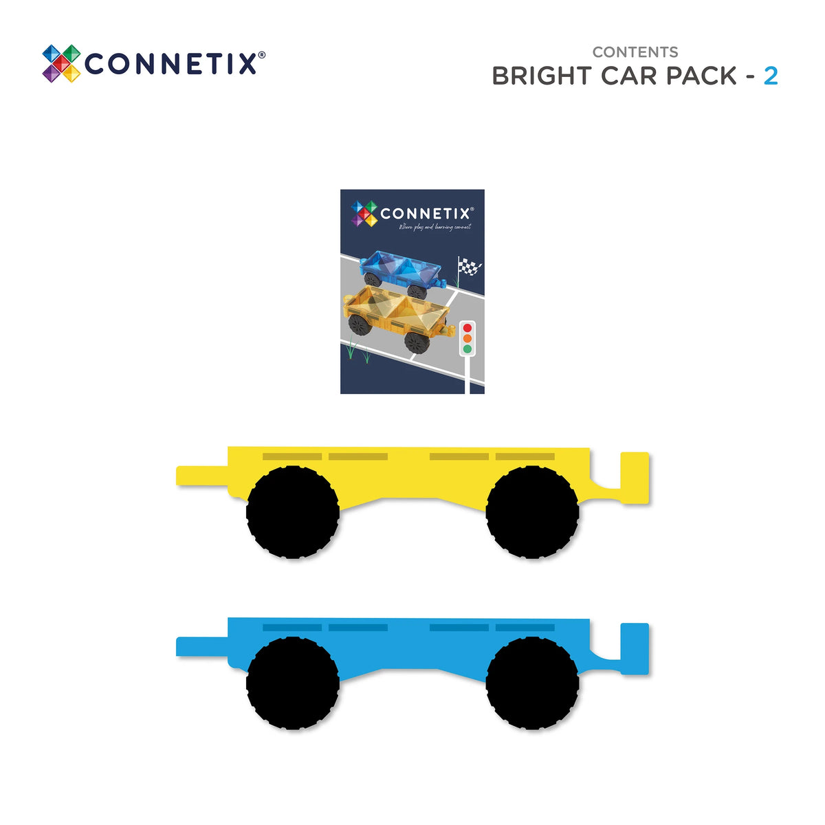 Connetix Bright Car Pack 2 pc - Contents
