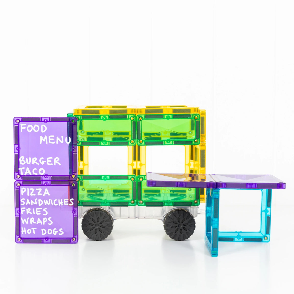 Connetix Bright magnetic tile food truck build