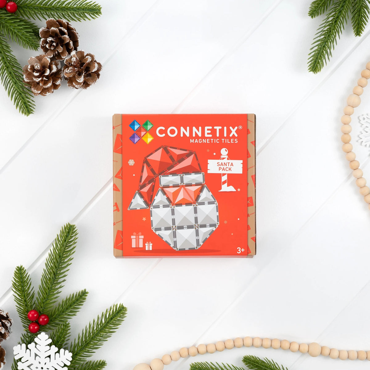 Connetix Christmas Santa Pack box with festive styling