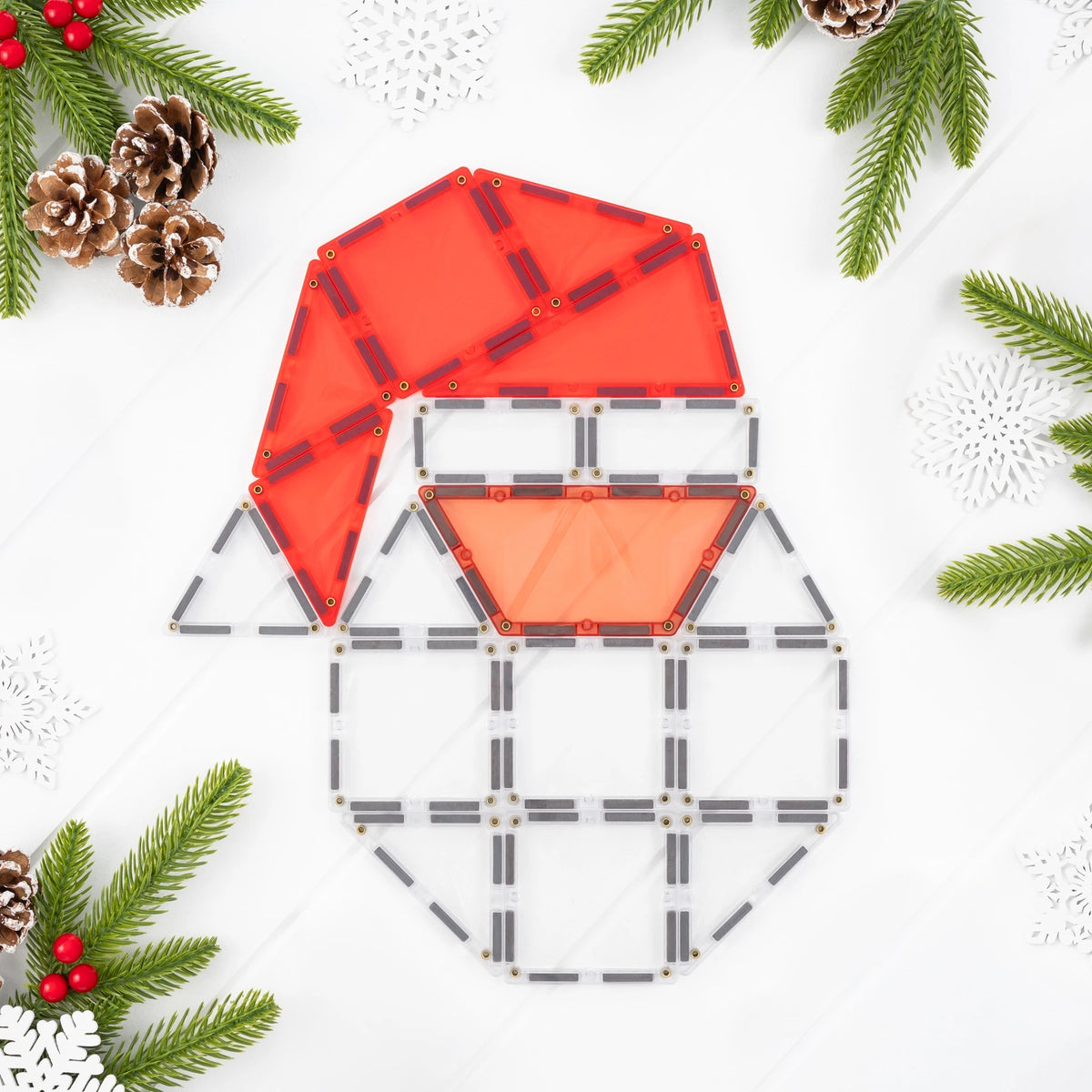 Santa built from Connetix magnetic tiles