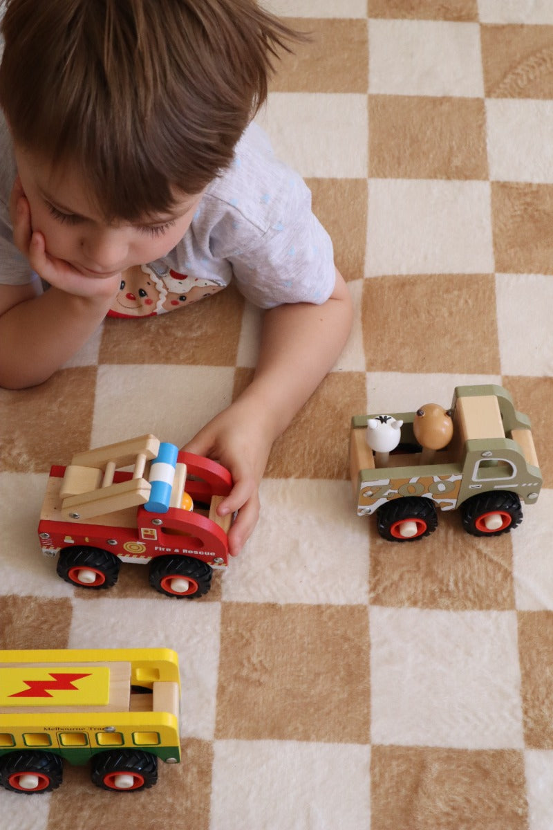 ToysLink Wooden Fire Engine
