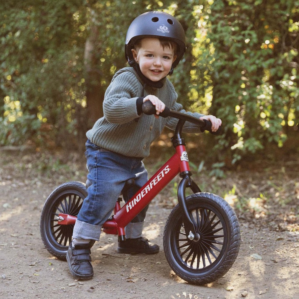 Kinderfeets Trail Bike Red on the trail