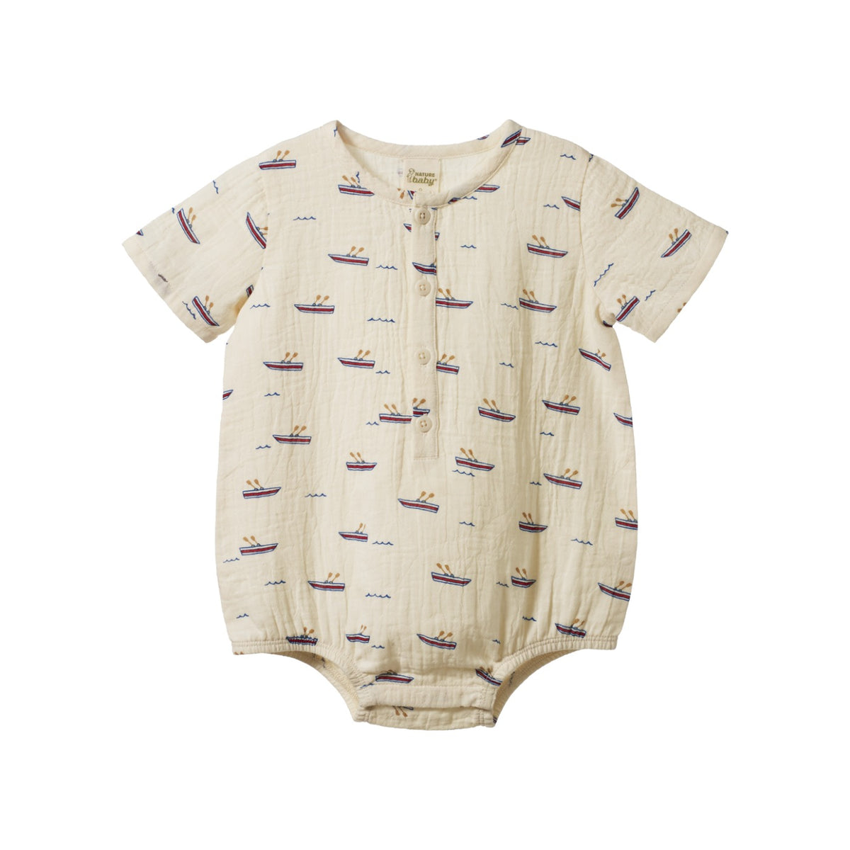 Monty Suit Muslin in Row Boats Print