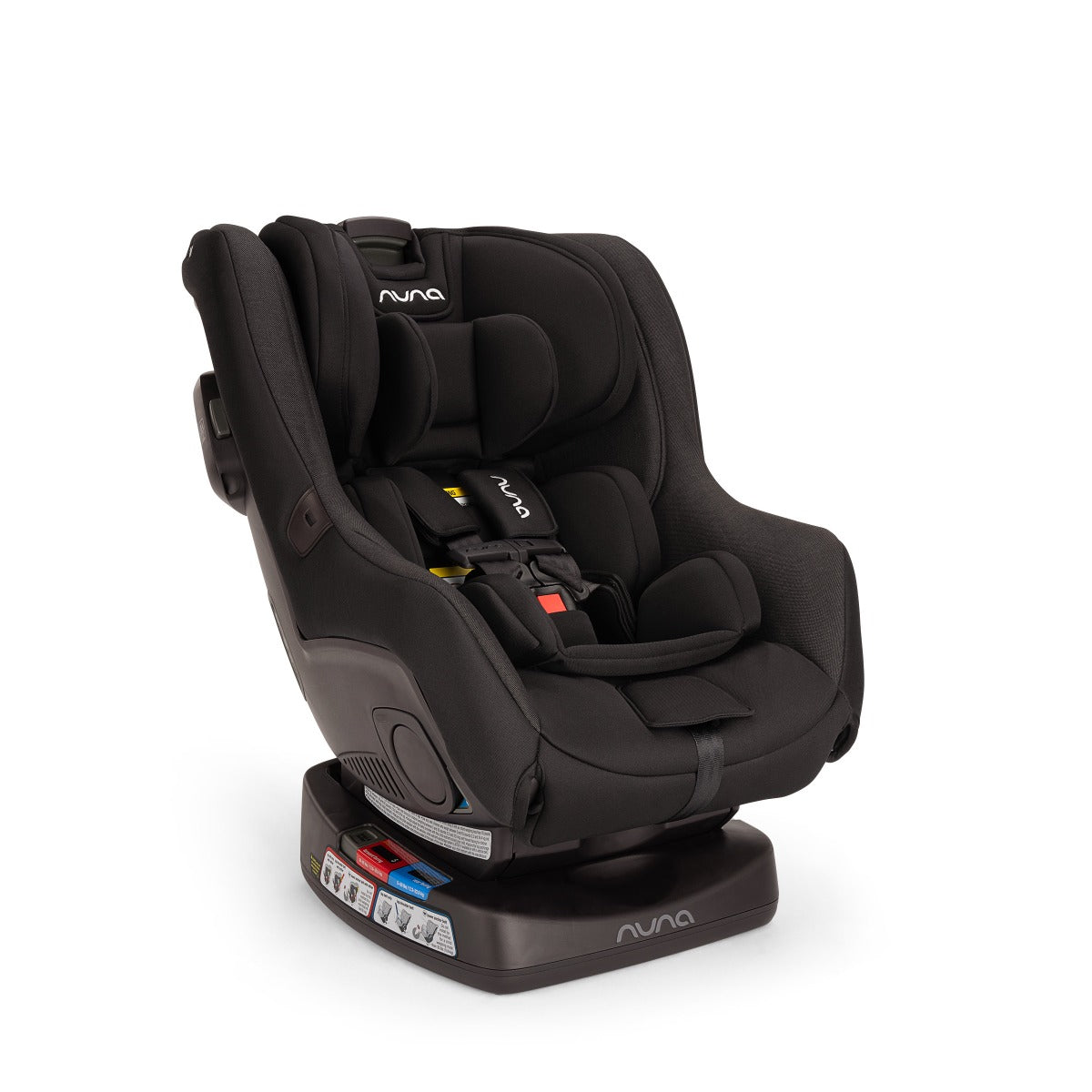Nuna RAVA car seat in Caviar, angled view
