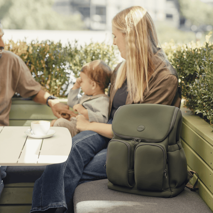 oioi signature nappy backpack in sage neoprene