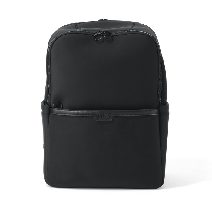 oioi multitasker nappy backpack in black neoprene