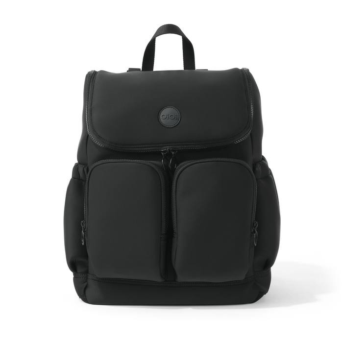 Oioi signature nappy backpack in black neoprene
