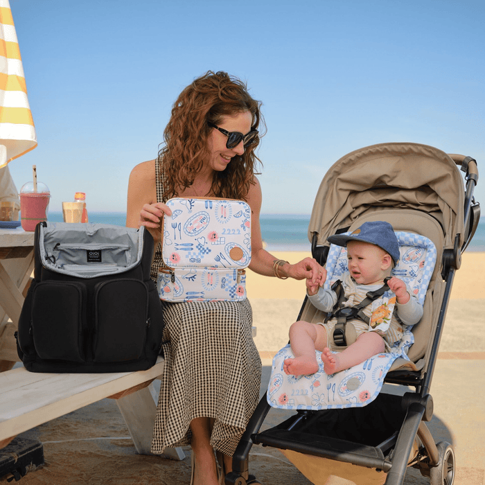 Oioi signature nappy backpack in black neoprene