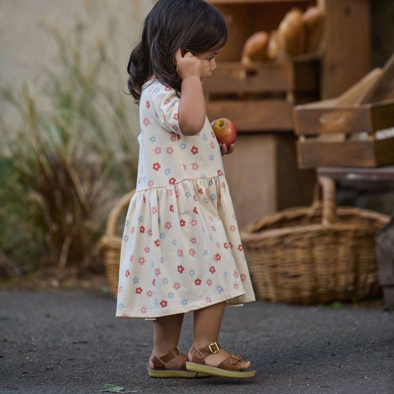 nature baby saturday dress in flora stamp