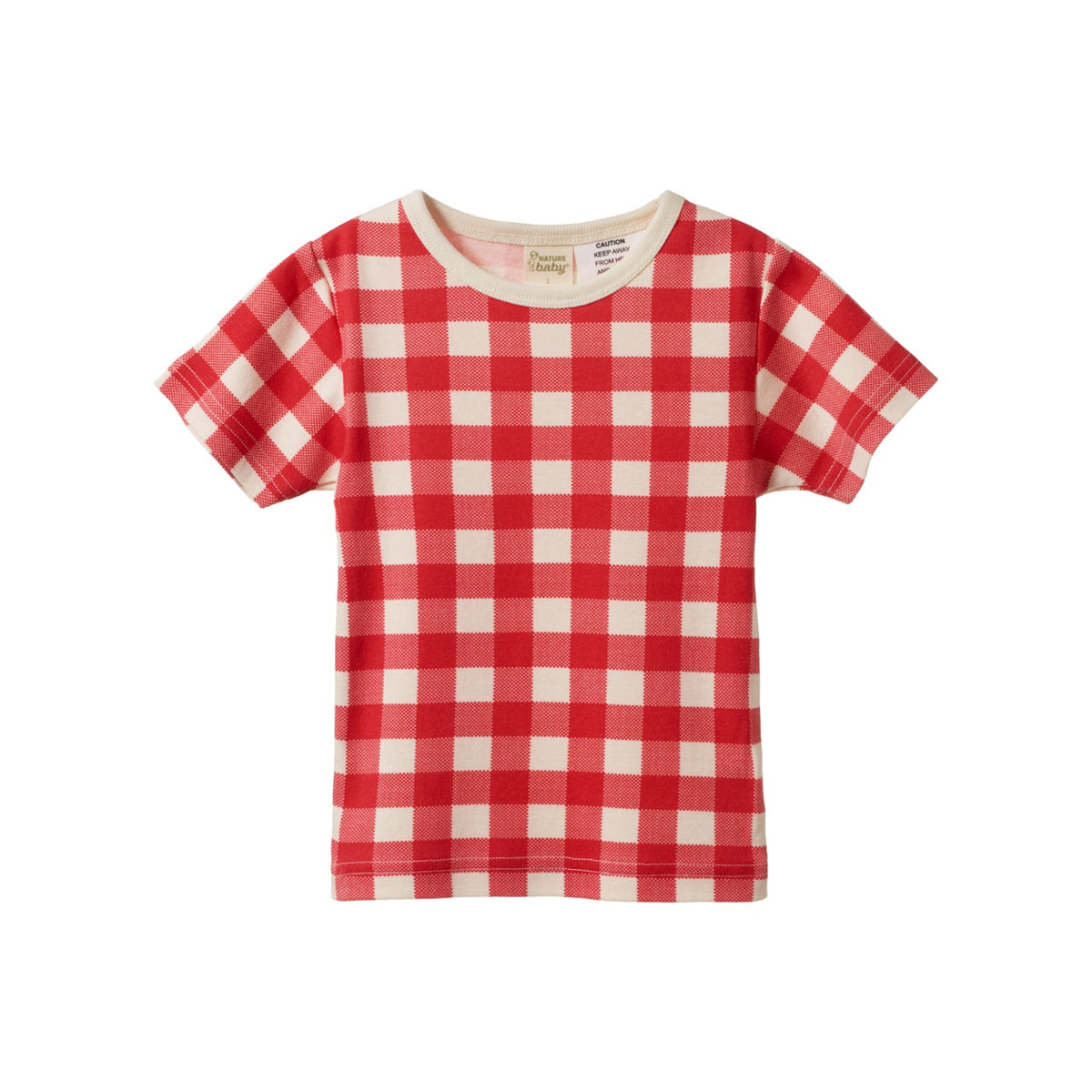 Shortie Pyjama Set in Red Crispin Check, top
