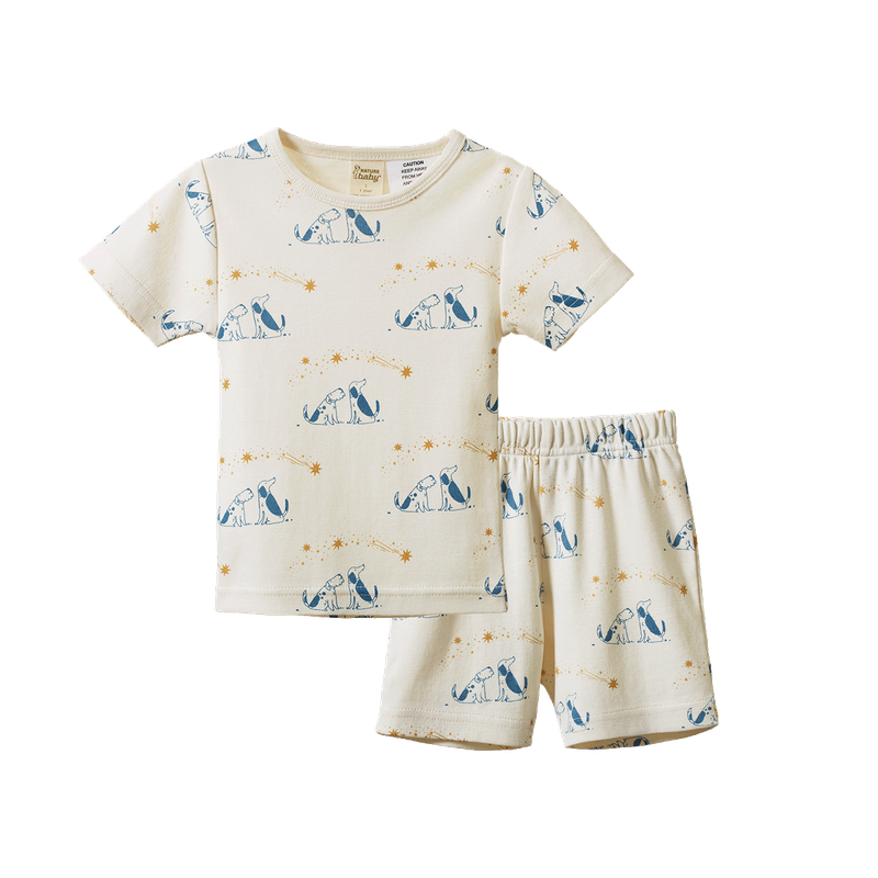 nature baby shortie pj set in dog dream print