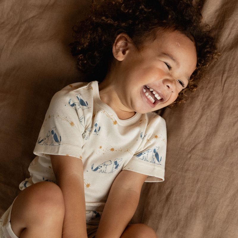 nature baby shortie pj set in dog dream print