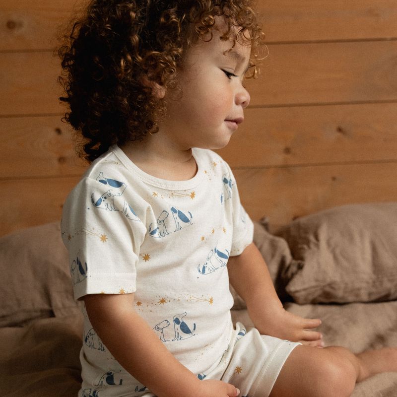 nature baby shortie pj set in dog dream print