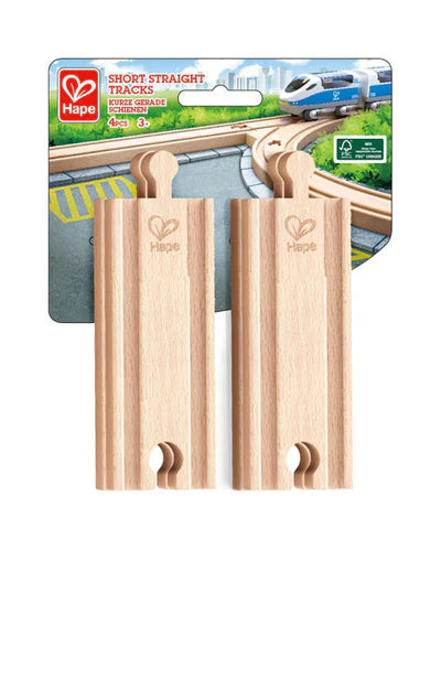Hape Railway Short Straight Tracks | 4 Pieces