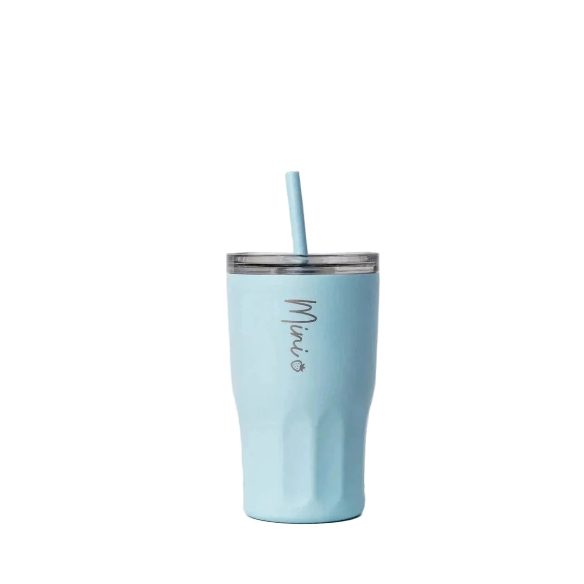 Starting Solids Australia Mini Straw Tumbler in Blue Lemonade on a white background