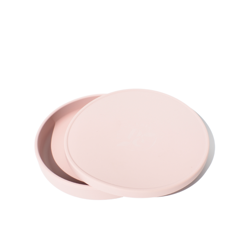 Petite Eats Silicone Plate with Lid Dusty Lilac