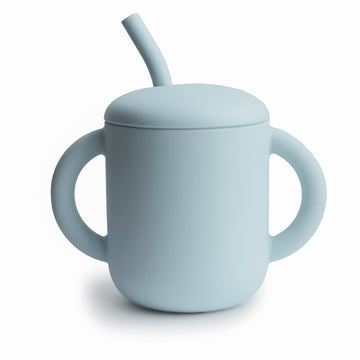 Mushie Powder Blue Sippy Cup