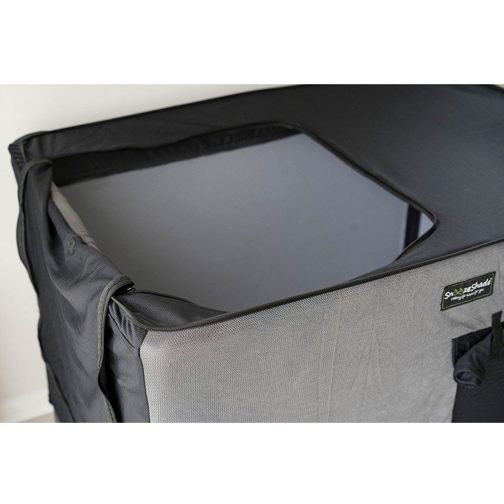 snoozeshade portacot travel cot black out cover