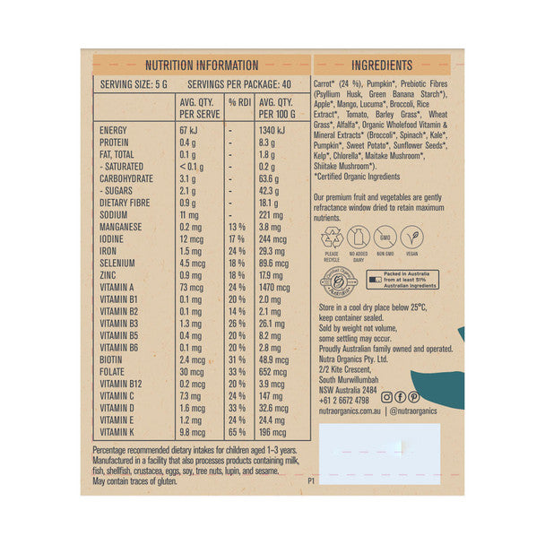 Nutra Organics Veggie Hero NIP